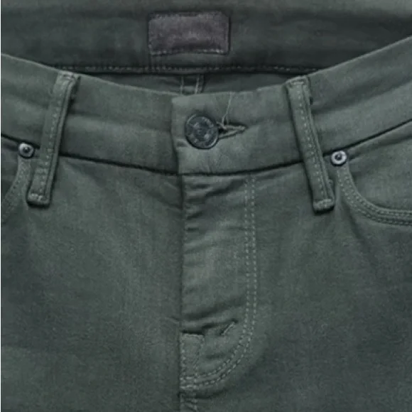 Mother Looker Ankle Fray Skinny Just For Kicks Emerald Green Denim Jeans Size 25 - Picture 5 of 16